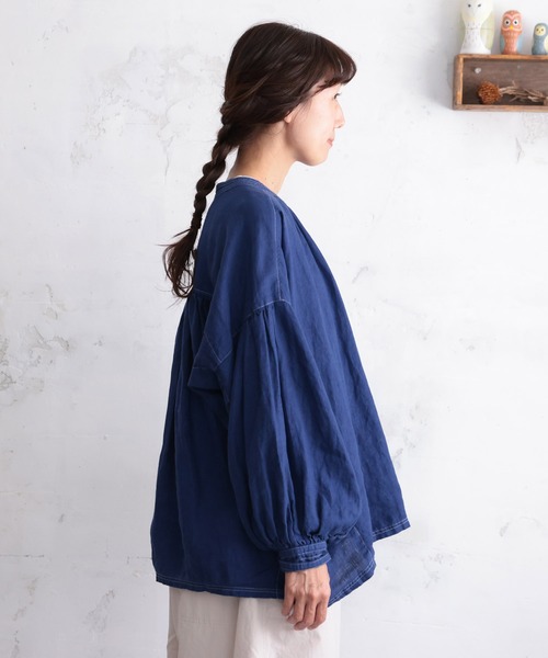 soulberry(ソウルベリー)の「青いリネンのブラウス(シャツ/ブラウス・レディース・ブルー・M/5L/4L/3L/LL/L)」の11枚目の写真
