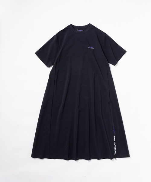 THOUSAND MILE（サウザンドマイル）の「[L's]SHORT SLEEVE OP NY/PU/ショートスリーブワンピース（ワンピース・レディース・オリーブ/カーキ/ブラック/チャコールグレー/レンガ/ネイビー・FREE）」の5枚目の写真