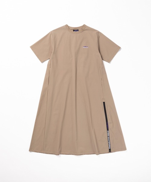 THOUSAND MILE（サウザンドマイル）の「[L's]SHORT SLEEVE OP NY/PU/ショートスリーブワンピース（ワンピース・レディース・オリーブ/カーキ/ブラック/チャコールグレー/レンガ/ネイビー・FREE）」の4枚目の写真