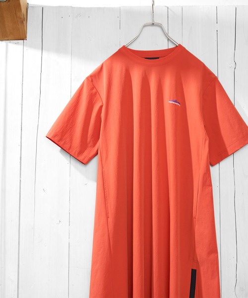 THOUSAND MILE（サウザンドマイル）の「[L's]SHORT SLEEVE OP NY/PU/ショートスリーブワンピース（ワンピース・レディース・オリーブ/カーキ/ブラック/チャコールグレー/レンガ/ネイビー・FREE）」の6枚目の写真