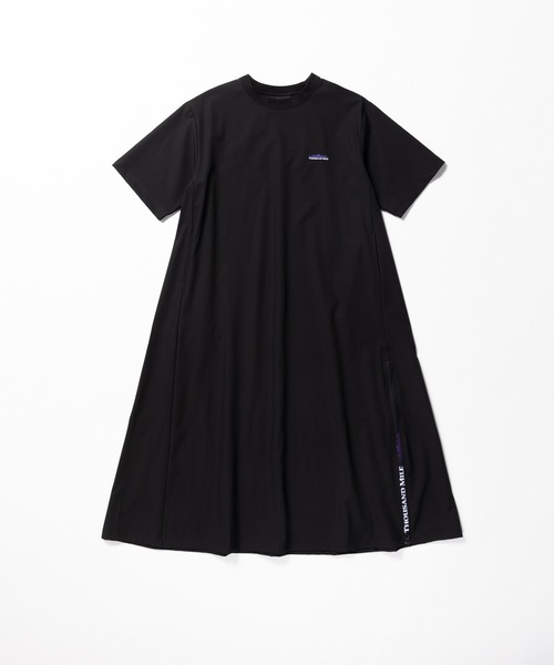 THOUSAND MILE（サウザンドマイル）の「[L's]SHORT SLEEVE OP NY/PU/ショートスリーブワンピース（ワンピース・レディース・オリーブ/カーキ/ブラック/チャコールグレー/レンガ/ネイビー・FREE）」の2枚目の写真