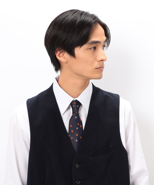 COMME CA ISM（コムサイズム）の「花小紋柄 ネクタイ（ネクタイ・メンズ・ダークブラウン/ネイビー/グレー・FREE）」の3枚目の写真