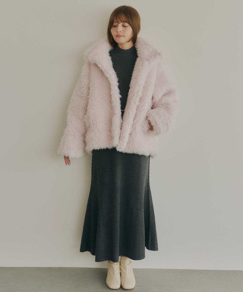 Lepus Fae(レプスフェイ)の「ケーブル切り替えマーメイドニットスカート【セットアップ対応】(スカート・レディース・ブラウン/ミント/チャコールグレー・1/0)」の7枚目の写真