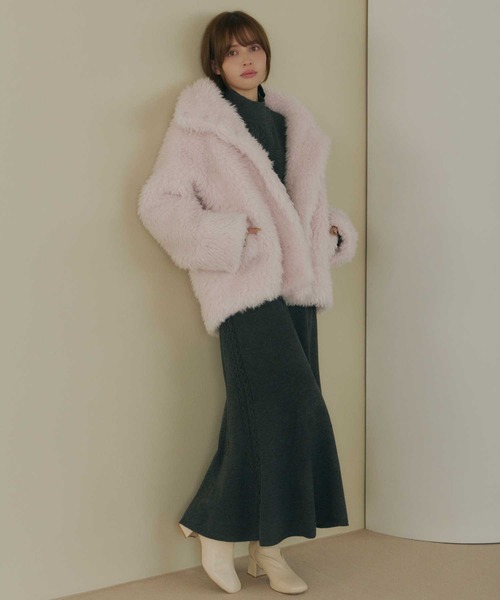 Lepus Fae(レプスフェイ)の「ケーブル切り替えマーメイドニットスカート【セットアップ対応】(スカート・レディース・ブラウン/ミント/チャコールグレー・1/0)」の8枚目の写真