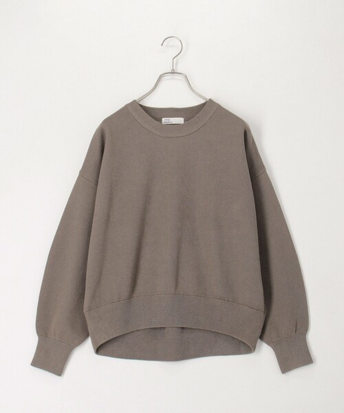 fredy couleur（フレディクルール）の「スウェットライク クルーネックプルオーバーニット（ニット/セーター・レディース・チャコールグレー/オフホワイト/ピンク/ブラウン/ロイヤルブルー・38）」の3枚目の写真