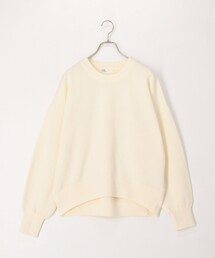 スウェットライク クルーネックプルオーバーニット