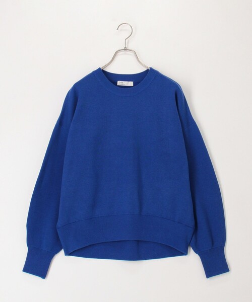 fredy couleur（フレディクルール）の「スウェットライク クルーネックプルオーバーニット（ニット/セーター・レディース・チャコールグレー/オフホワイト/ピンク/ブラウン/ロイヤルブルー・38）」の6枚目の写真