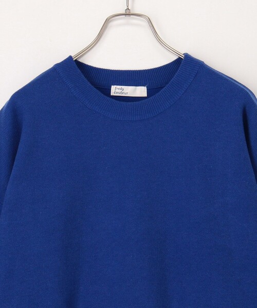 fredy couleur（フレディクルール）の「スウェットライク クルーネックプルオーバーニット（ニット/セーター・レディース・チャコールグレー/オフホワイト/ピンク/ブラウン/ロイヤルブルー・38）」の8枚目の写真