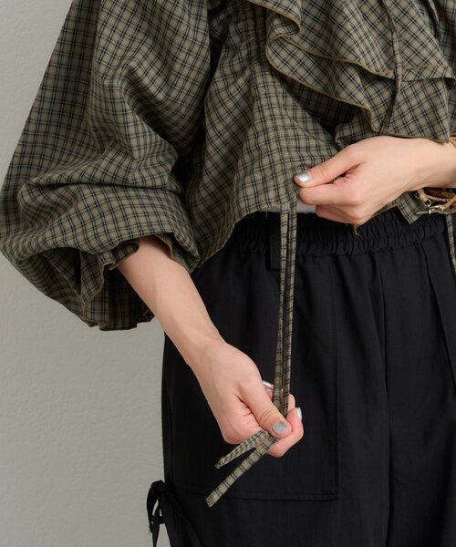 ppc loset♡フリルチェックシャツドレス サイズ34 ppc loset♡フリルチェックシャツドレス サイズ34