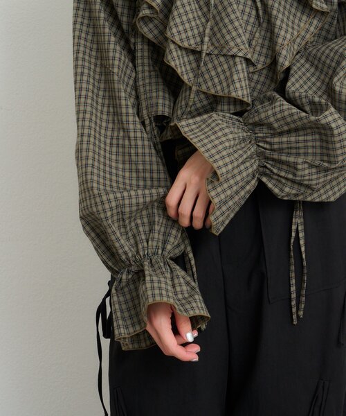 ppc loset♡フリルチェックシャツドレス サイズ34 ppc loset♡フリルチェックシャツドレス サイズ34