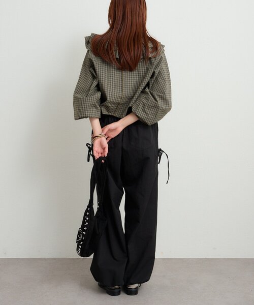 w closet（ダブルクローゼット）の「チェックフリルブラウス（シャツ/ブラウス・レディース・グリーン/レッド/ネイビー・FREE）」の12枚目の写真