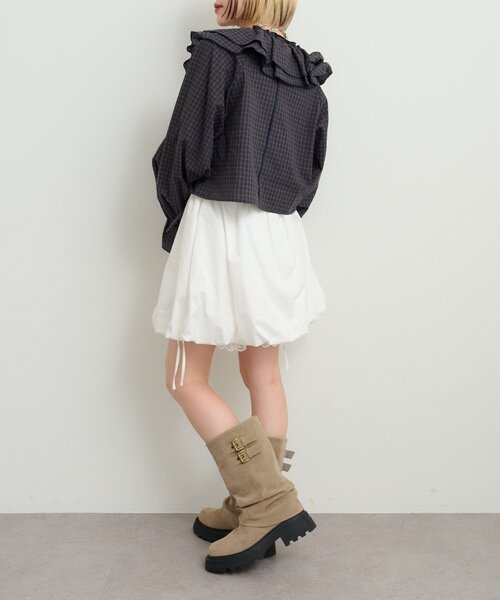 w closet（ダブルクローゼット）の「チェックフリルブラウス（シャツ/ブラウス・レディース・グリーン/レッド/ネイビー・FREE）」の20枚目の写真