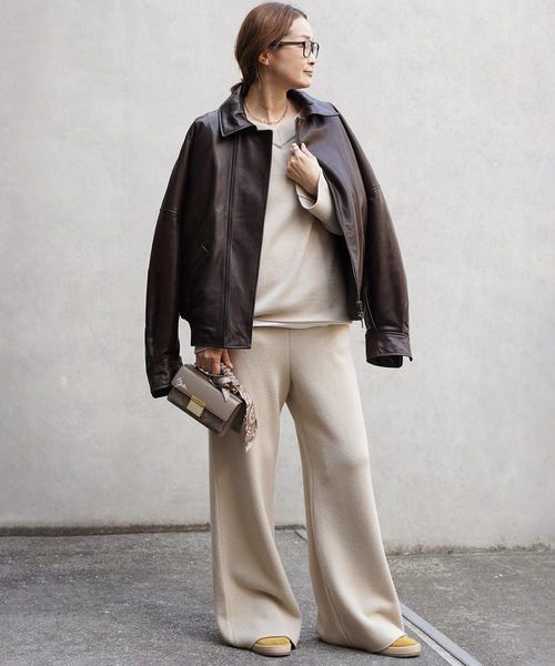 Deuxieme Classe（ドゥーズィエムクラス）の「*ミドルゲージ Vネック ニット（ニット/セーター・レディース・モカ/ベージュ/ブラック・FREE）」の6枚目の写真