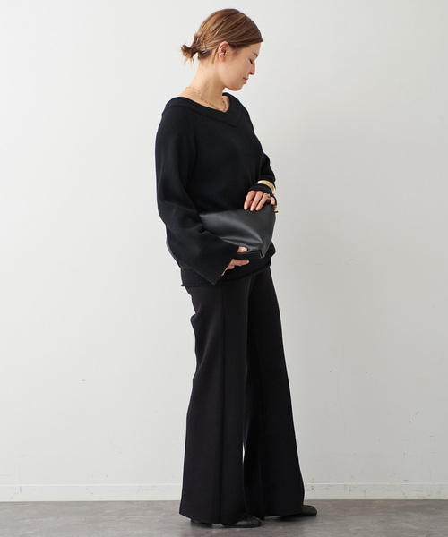 Deuxieme Classe（ドゥーズィエムクラス）の「*ミドルゲージ Vネック ニット（ニット/セーター・レディース・モカ/ベージュ/ブラック・FREE）」の16枚目の写真