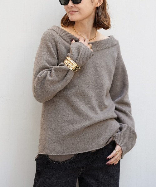 Deuxieme Classe（ドゥーズィエムクラス）の「*ミドルゲージ Vネック ニット（ニット/セーター・レディース・モカ/ベージュ/ブラック・FREE）」の19枚目の写真