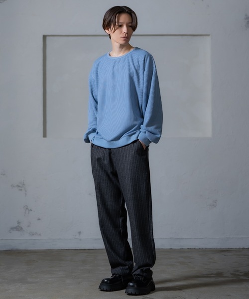 Crownor（クラウノアー）の「リラックスストレートフィット ストライプパンツ（スラックス・メンズ・アイボリー/ブラック/ブラウン・SMALL/MEDIUM/LARGE）」の16枚目の写真