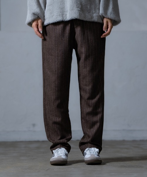 Crownor（クラウノアー）の「リラックスストレートフィット ストライプパンツ（スラックス・メンズ・アイボリー/ブラック/ブラウン・SMALL/MEDIUM/LARGE）」の14枚目の写真