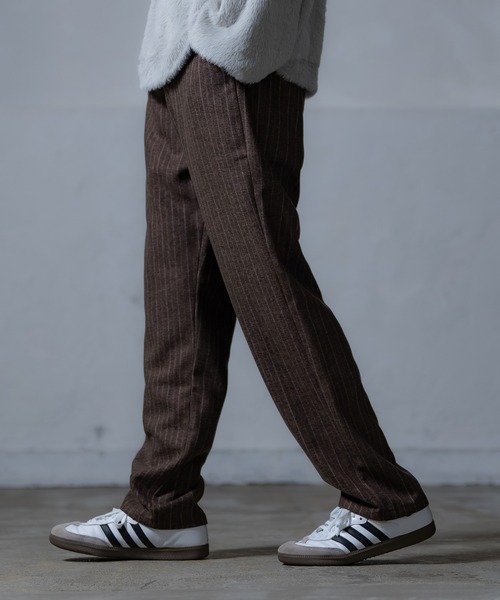 Crownor（クラウノアー）の「リラックスストレートフィット ストライプパンツ（スラックス・メンズ・アイボリー/ブラック/ブラウン・SMALL/MEDIUM/LARGE）」の18枚目の写真