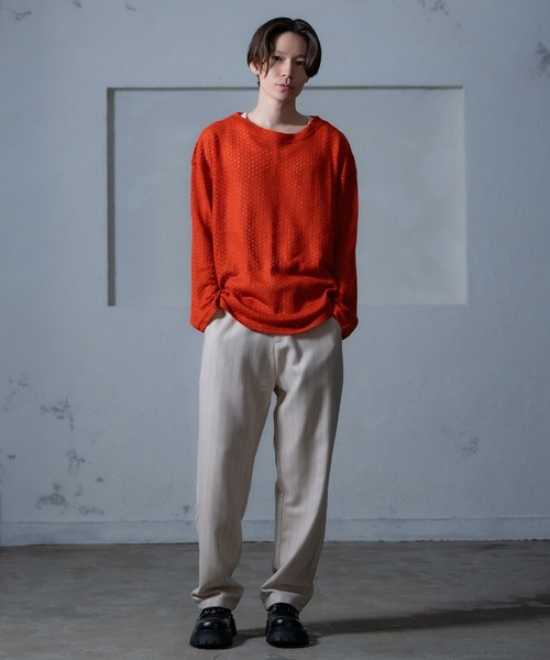 Crownor（クラウノアー）の「リラックスストレートフィット ストライプパンツ（スラックス・メンズ・アイボリー/ブラック/ブラウン・SMALL/MEDIUM/LARGE）」の5枚目の写真