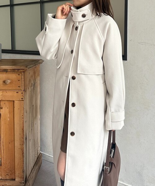 Thevon（ゼボン）の「スタンドカラーロングコート（その他アウター・レディース・ブラウン/アイボリー/ブラック・FREE）」の15枚目の写真