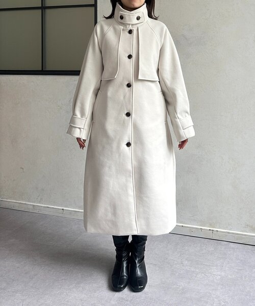 Thevon（ゼボン）の「スタンドカラーロングコート（その他アウター・レディース・ブラウン/アイボリー/ブラック・FREE）」の21枚目の写真