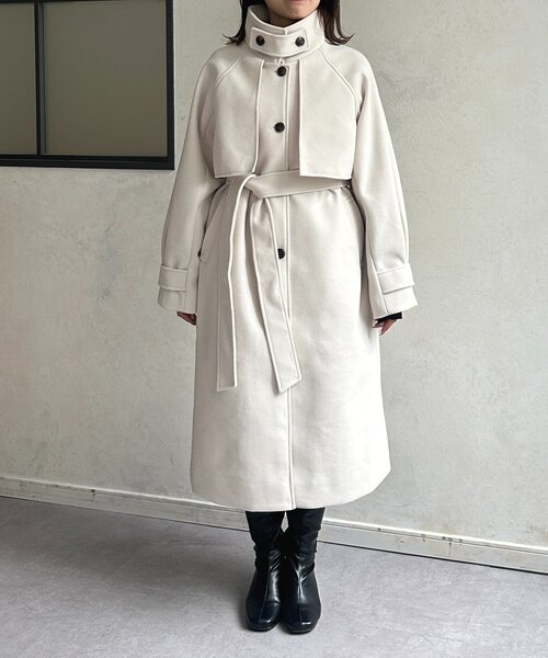 Thevon（ゼボン）の「スタンドカラーロングコート（その他アウター・レディース・ブラウン/アイボリー/ブラック・FREE）」の22枚目の写真