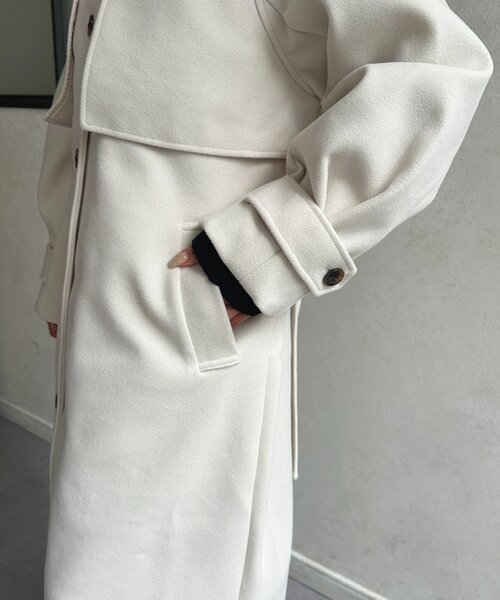 セール】スタンドカラーロングコート（その他アウター）｜Thevon