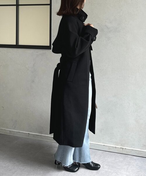 Thevon（ゼボン）の「スタンドカラーロングコート（その他アウター・レディース・ブラウン/アイボリー/ブラック・FREE）」の8枚目の写真