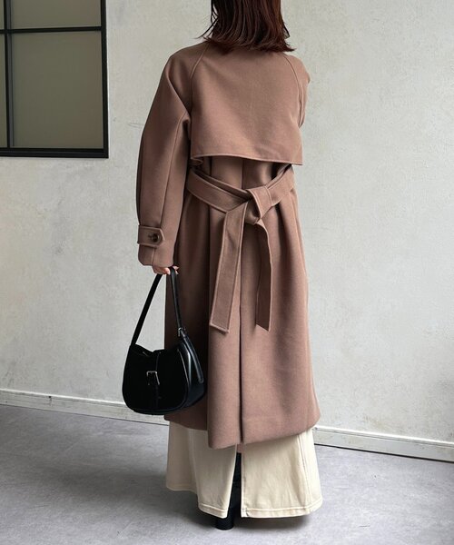 Thevon（ゼボン）の「スタンドカラーロングコート（その他アウター・レディース・ブラウン/アイボリー/ブラック・FREE）」の12枚目の写真