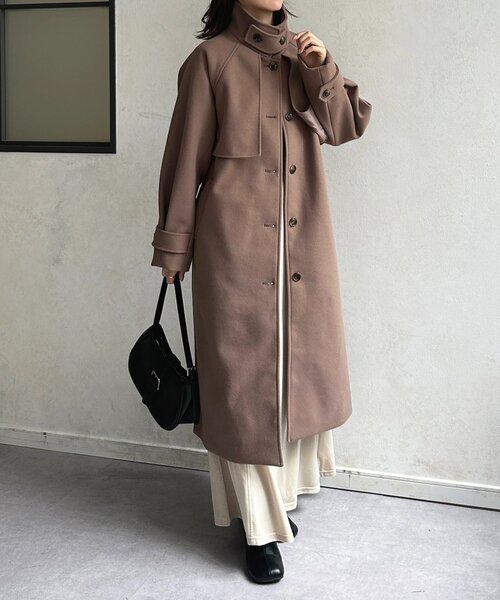 Thevon（ゼボン）の「スタンドカラーロングコート（その他アウター・レディース・ブラウン/アイボリー/ブラック・FREE）」の13枚目の写真