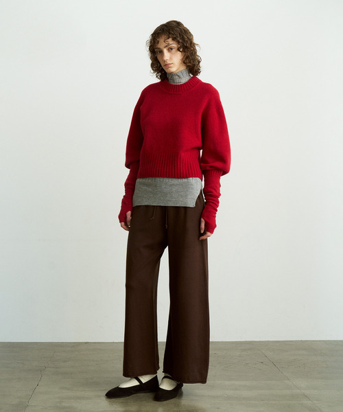 UNFIL（アンフィル）の「UNFIL アンフィル / fine lambs wool crew-neck P/O ファインラムウールクルーネックプルオーバーニット / WVFL-UW117（ニット/セーター・レディース・ライトグレー/レッド/ダークブラウン/イエロー系その他・1）」の5枚目の写真