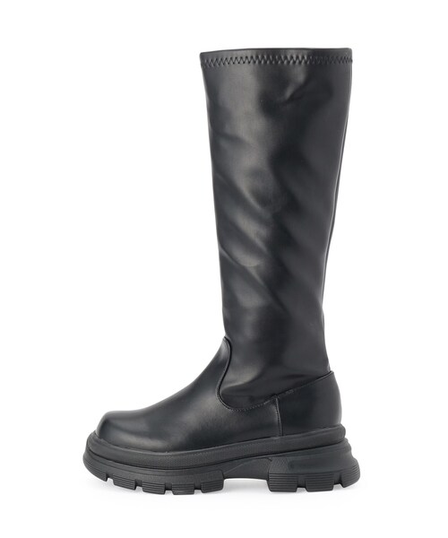 couture brooch（クチュールブローチ）の「ストレッチロングブーツ（ブーツ・レディース・ブラック・35/45）」の4枚目の写真