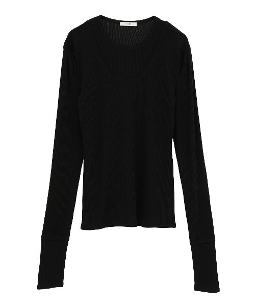 CLANE/クラネ】LAYERED SHOULDER CUT TOPS/レイヤードショルダーカット