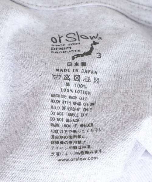 orSlow（オアスロウ）の「Orslow / オアスロウ：JUST T-SHIRT：01-0018-64[STD]（Tシャツ/カットソー・メンズ・グレー・4(XL)/3(L)）」の4枚目の写真