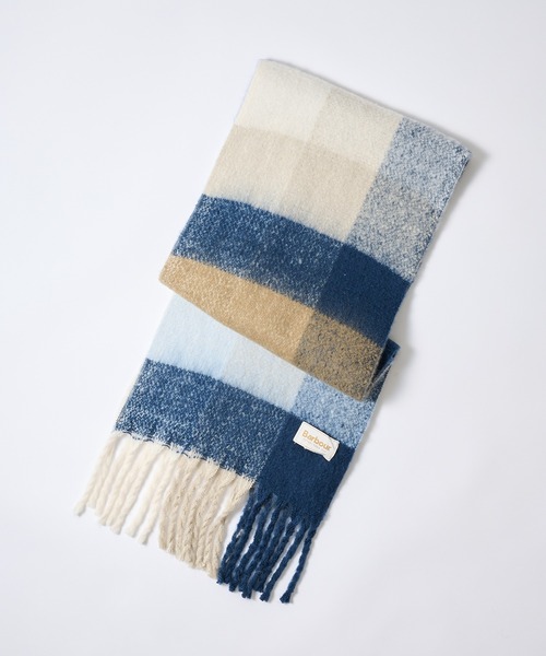 Barbour（バブアー）の「【Barbour】barbour marie scarf 180cm*38cm / LSC0460（マフラー・レディース・マスタード/ブルー・FREE）」の2枚目の写真