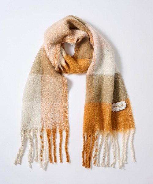 Barbour（バブアー）の「【Barbour】barbour marie scarf 180cm*38cm / LSC0460（マフラー・レディース・マスタード/ブルー・FREE）」の3枚目の写真