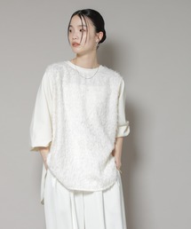 NANO universe | フロントシャギーコンビカットトップス(Tシャツ/カットソー)