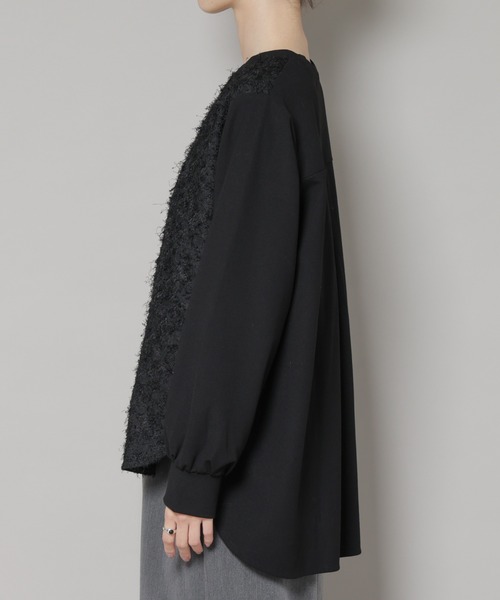 NANO universe（ナノユニバース）の「フロントシャギーコンビカットトップス（Tシャツ/カットソー・レディース・ブラック/クリーム・FREE）」の18枚目の写真