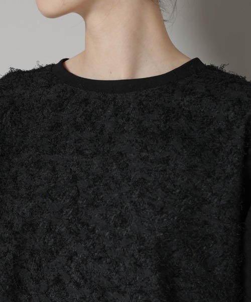 NANO universe（ナノユニバース）の「フロントシャギーコンビカットトップス（Tシャツ/カットソー・レディース・ブラック/クリーム・FREE）」の21枚目の写真