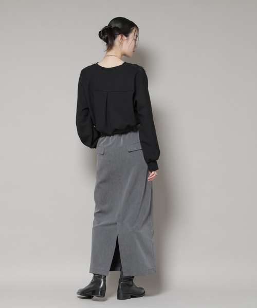 NANO universe（ナノユニバース）の「フロントシャギーコンビカットトップス（Tシャツ/カットソー・レディース・ブラック/クリーム・FREE）」の16枚目の写真