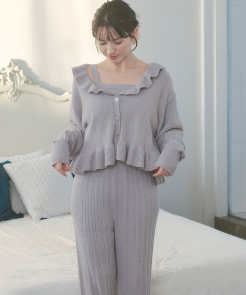 SET ITEM】cup in camisole knit set up /カップインキャミソール