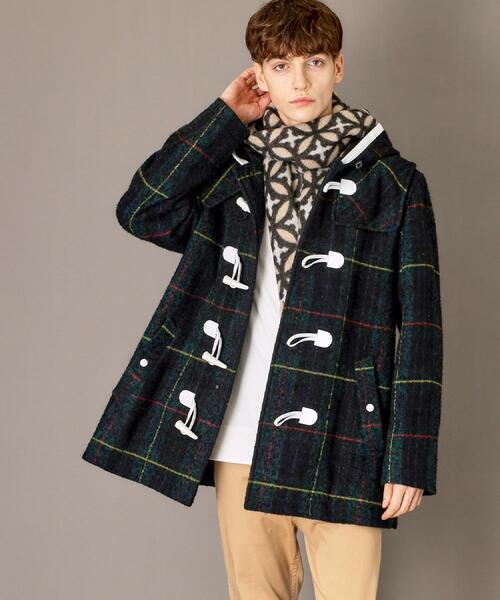 【m's braque】エムズブラック　ダッフルコート　チェック柄　グリーン メドウブルック ダッフルコート チェック柄 アウター キッズ 男の子用