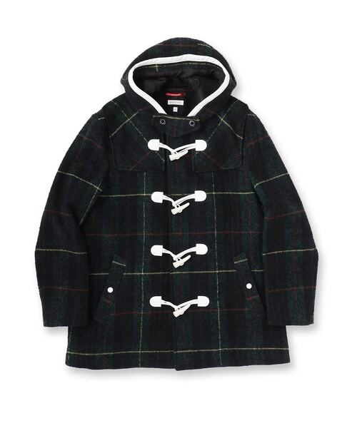 セール】タータンチェック ダッフルジャケット（ダッフルコート