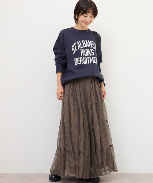 JOURNAL STANDARD relume(ジャーナルスタンダード レリューム)の「シアーチェックティアードイージースカート(スカート・レディース・ブラウン/ホワイト・FREE)」の10枚目の写真