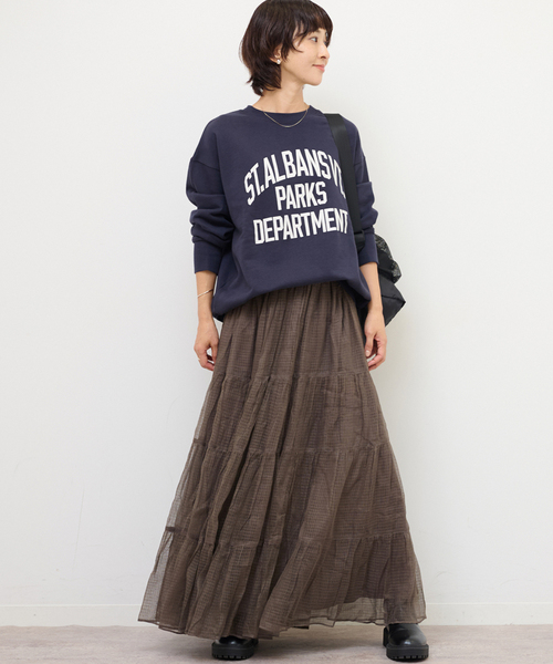 JOURNAL STANDARD relume(ジャーナルスタンダード レリューム)の「シアーチェックティアードイージースカート(スカート・レディース・ブラウン/ホワイト・FREE)」の11枚目の写真