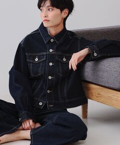 セール】ストレッチデニムジャケット【洗濯機洗い可】（デニム