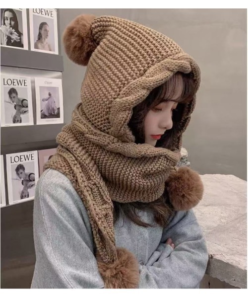 セール】手編み風フード付きマフラー（マフラー）｜Ritzy（リッツィー