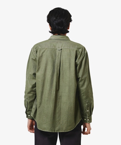 LACOSTE（ラコステ）の「ウォッシュドヘリンボーンネルシャツ（シャツ/ブラウス・メンズ・カーキ/ダークネイビー/キャメル・41/38/39/40）」の5枚目の写真