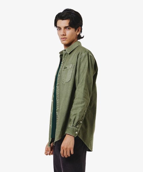 LACOSTE（ラコステ）の「ウォッシュドヘリンボーンネルシャツ（シャツ/ブラウス・メンズ・カーキ/ダークネイビー/キャメル・41/38/39/40）」の7枚目の写真