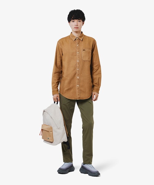 LACOSTE（ラコステ）の「ウォッシュドヘリンボーンネルシャツ（シャツ/ブラウス・メンズ・カーキ/ダークネイビー/キャメル・41/38/39/40）」の17枚目の写真